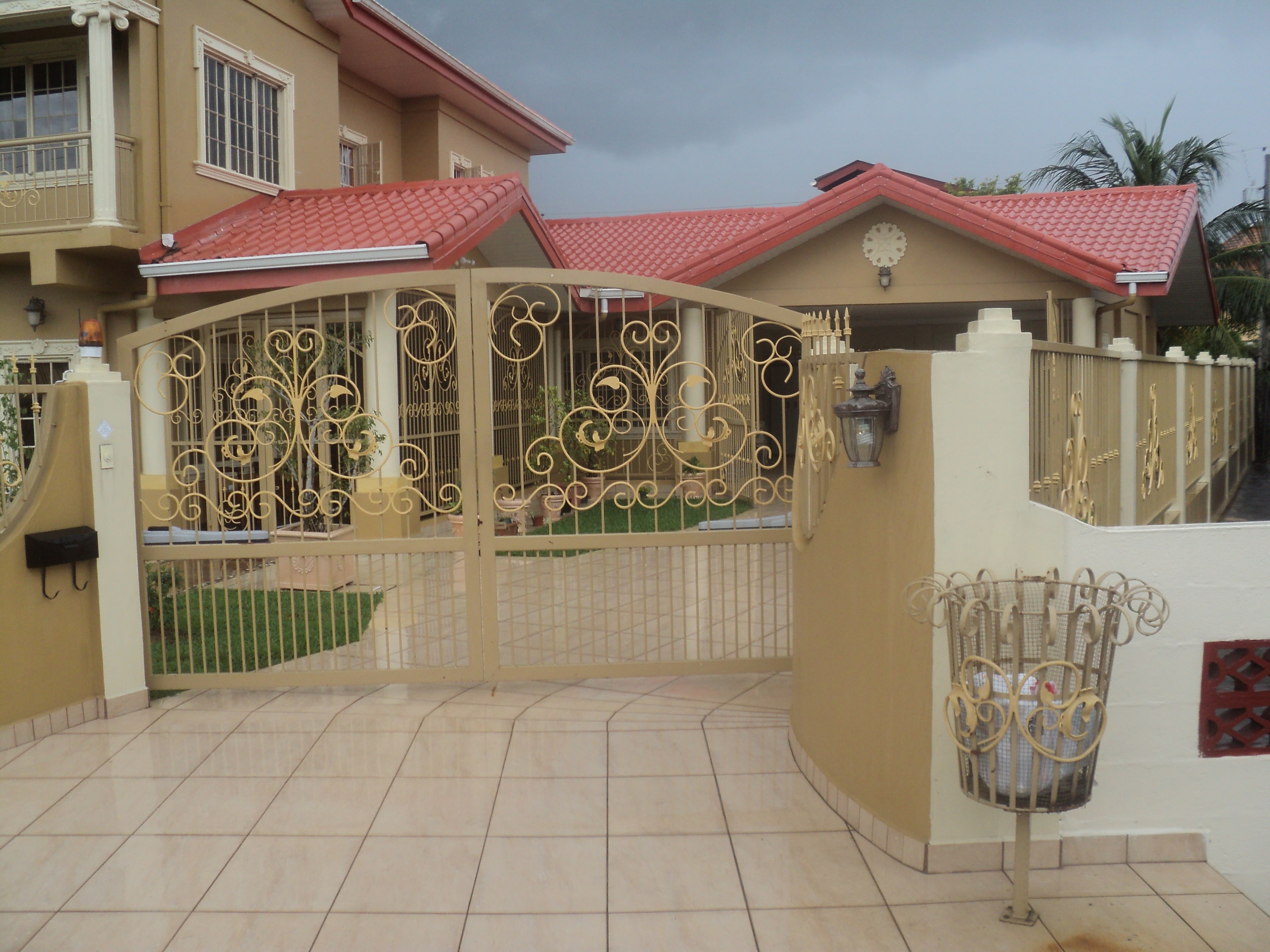 Residential ornate metal gate